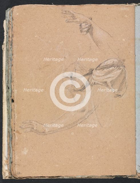 Verona Sketchbook: Female arms and hands with drapery (page 82), 1760. Creator: Francesco Lorenzi (Italian, 1723-1787).