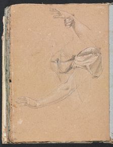 Verona Sketchbook: Female arms and hands with drapery (page 82), 1760. Creator: Francesco Lorenzi (Italian, 1723-1787)