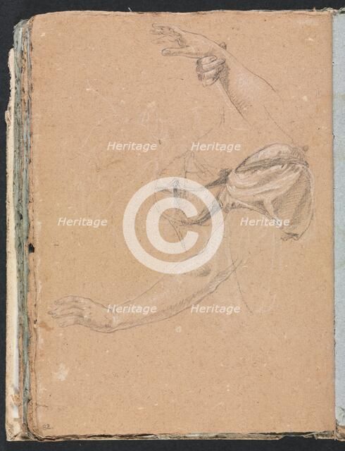 Verona Sketchbook: Female arms and hands with drapery (page 82), 1760. Creator: Francesco Lorenzi (Italian, 1723-1787).
