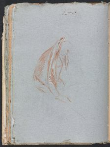 Verona Sketchbook: Female figure with cloak (page 40), 1760. Creator: Francesco Lorenzi (Italian, 1723-1787)