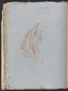Verona Sketchbook: Female figure with cloak (page 40), 1760. Creator: Francesco Lorenzi (Italian, 1723-1787)