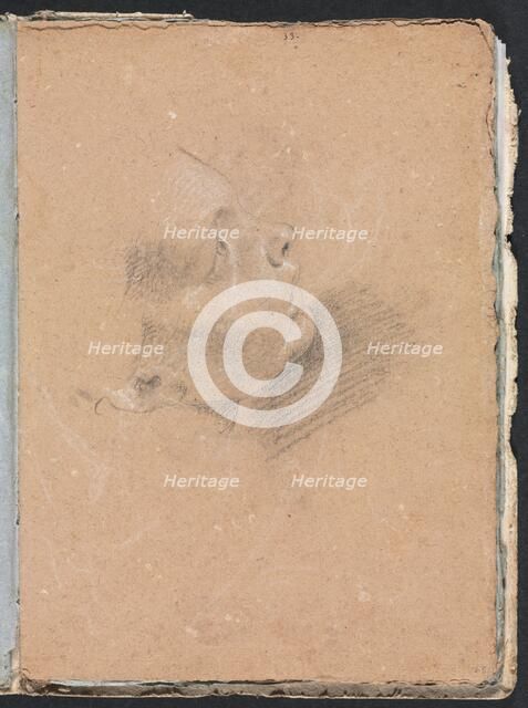 Verona Sketchbook: Female profile (page 65), 1760. Creator: Francesco Lorenzi (Italian, 1723-1787).