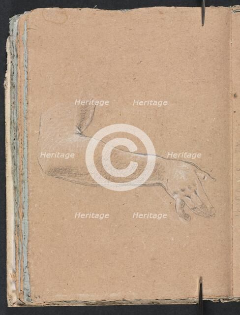 Verona Sketchbook: Female right arm and hand (page 44), 1760. Creator: Francesco Lorenzi (Italian, 1723-1787).
