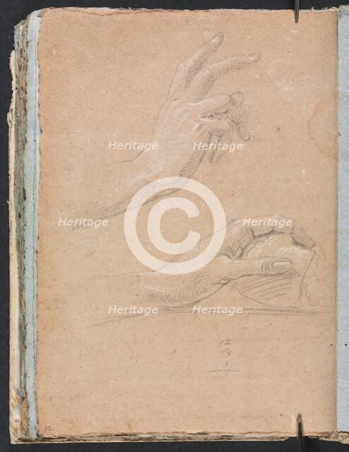 Verona Sketchbook: Hands (page 92), 1760. Creator: Francesco Lorenzi (Italian, 1723-1787).