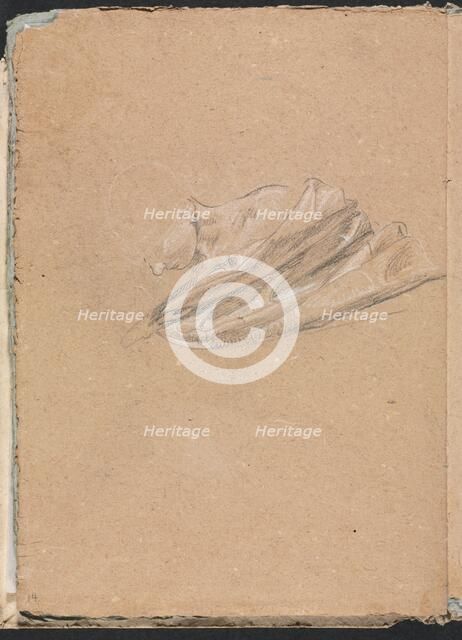 Verona Sketchbook: Head and shoulder with drapery (page 14), 1760. Creator: Francesco Lorenzi (Italian, 1723-1787).