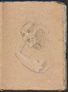 Verona Sketchbook: Head of a woman with left arm (page 13), 1760. Creator: Francesco Lorenzi (Italian, 1723-1787)