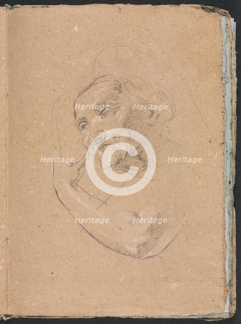 Verona Sketchbook: Head of a woman with left arm (page 13), 1760. Creator: Francesco Lorenzi (Italian, 1723-1787).