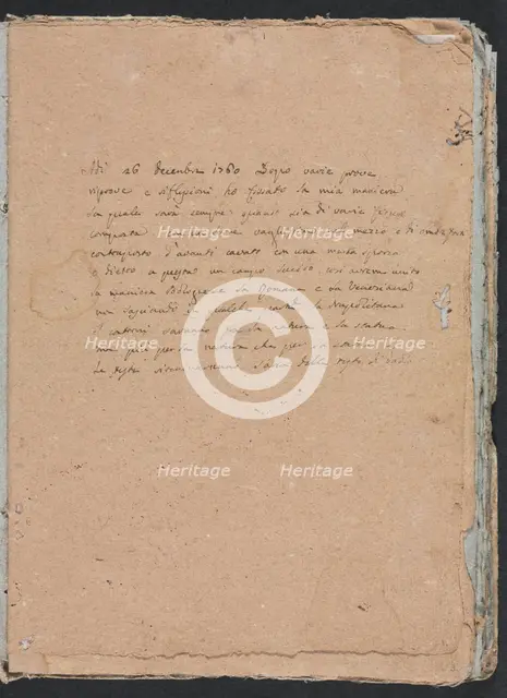 Verona Sketchbook: Inscription (page 1), 1760. Creator: Francesco Lorenzi (Italian, 1723-1787).