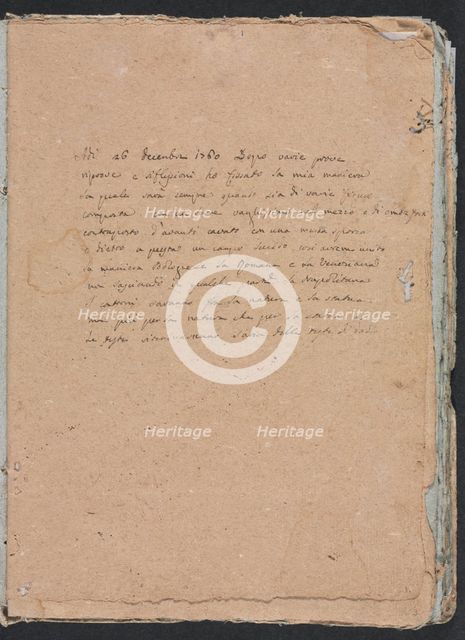 Verona Sketchbook: Inscription (page 1), 1760. Creator: Francesco Lorenzi (Italian, 1723-1787).