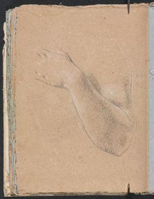 Verona Sketchbook: Left arm and hand (page 46), 1760. Creator: Francesco Lorenzi (Italian, 1723-1787)