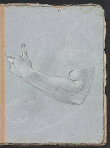 Verona Sketchbook: Left arm and hand (page 47), 1760. Creator: Francesco Lorenzi (Italian, 1723-1787)