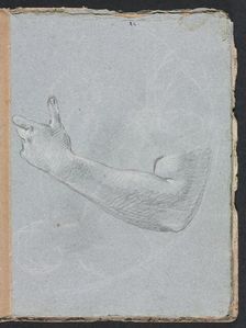 Verona Sketchbook: Left arm and hand (page 47), 1760. Creator: Francesco Lorenzi (Italian, 1723-1787)