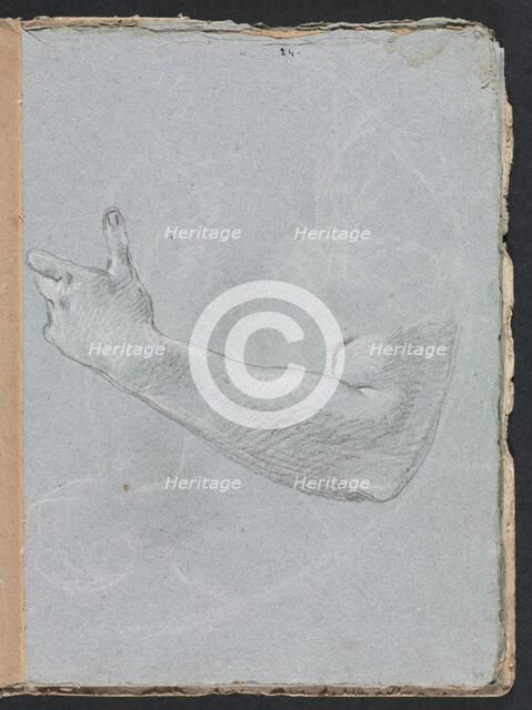 Verona Sketchbook: Left arm and hand (page 47), 1760. Creator: Francesco Lorenzi (Italian, 1723-1787).