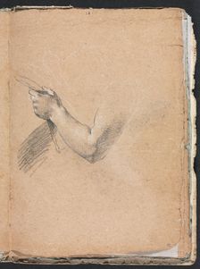 Verona Sketchbook: Left arm and hand (page 75), 1760. Creator: Francesco Lorenzi (Italian, 1723-1787)