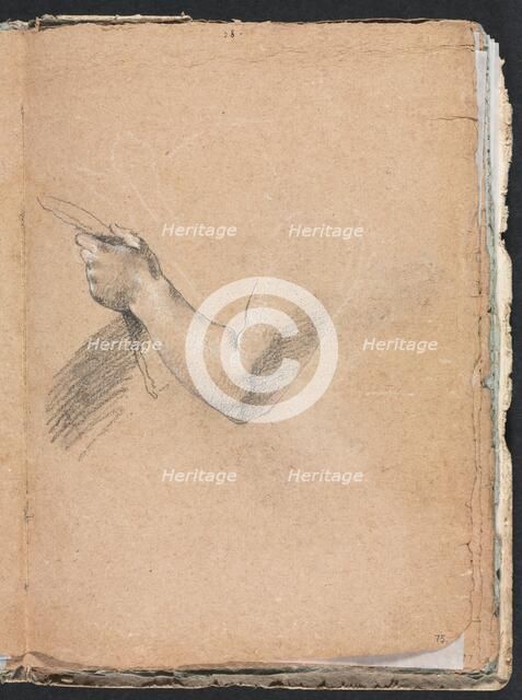 Verona Sketchbook: Left arm and hand (page 75), 1760. Creator: Francesco Lorenzi (Italian, 1723-1787).