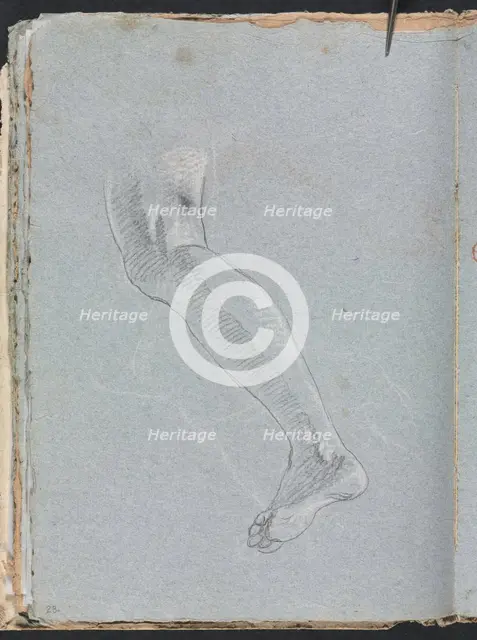 Verona Sketchbook: Left leg (page 28), 1760. Creator: Francesco Lorenzi (Italian, 1723-1787).