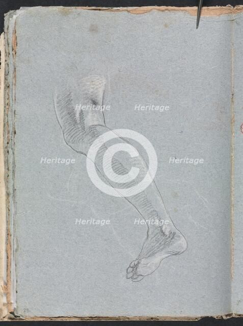 Verona Sketchbook: Left leg (page 28), 1760. Creator: Francesco Lorenzi (Italian, 1723-1787).