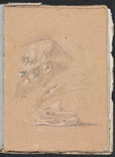 Verona Sketchbook: Monk in profile with drapery (page 87), 1760. Creator: Francesco Lorenzi (Italian, 1723-1787)