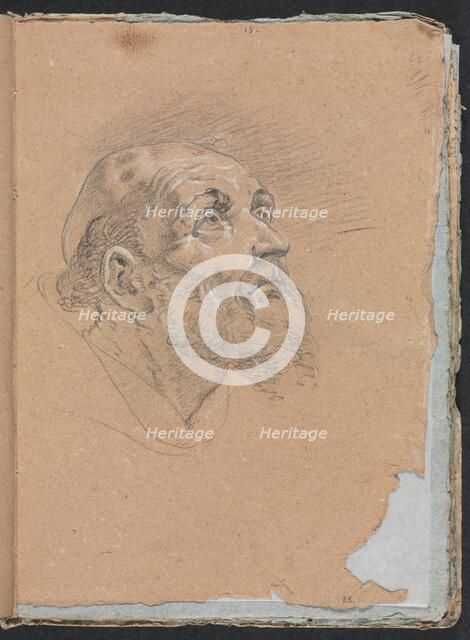 Verona Sketchbook: Monk (page 25), 1760. Creator: Francesco Lorenzi (Italian, 1723-1787).