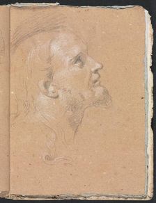 Verona Sketchbook: Male head in profile (page 91) , 1760. Creator: Francesco Lorenzi (Italian, 1723-1787)