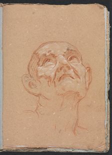 Verona Sketchbook: Male head (page 31), 1760. Creator: Francesco Lorenzi (Italian, 1723-1787)