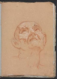 Verona Sketchbook: Male head (page 31), 1760. Creator: Francesco Lorenzi (Italian, 1723-1787)