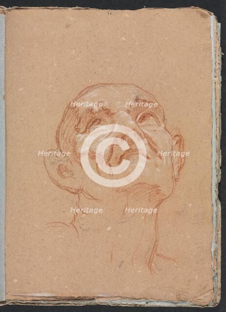 Verona Sketchbook: Male head (page 31), 1760. Creator: Francesco Lorenzi (Italian, 1723-1787).