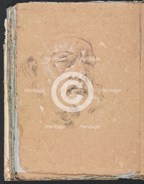 Verona Sketchbook: Male head (page 76), 1760. Creator: Francesco Lorenzi (Italian, 1723-1787).