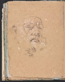 Verona Sketchbook: Male head (page 76), 1760. Creator: Francesco Lorenzi (Italian, 1723-1787)