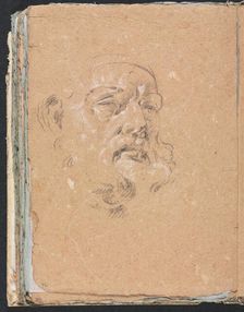 Verona Sketchbook: Male head (page 76), 1760. Creator: Francesco Lorenzi (Italian, 1723-1787)