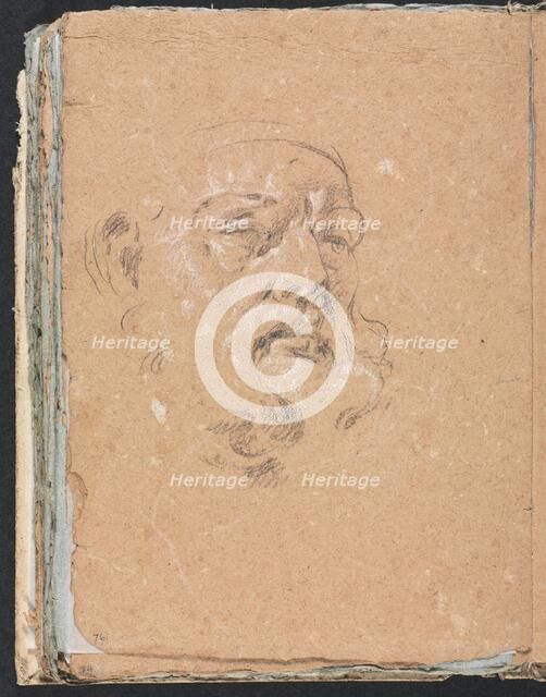 Verona Sketchbook: Male head (page 76), 1760. Creator: Francesco Lorenzi (Italian, 1723-1787).