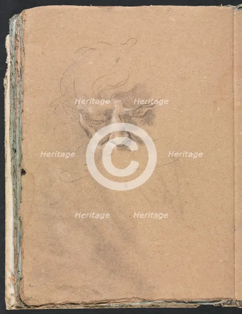 Verona Sketchbook: Male head (page 80), 1760. Creator: Francesco Lorenzi (Italian, 1723-1787).