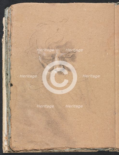 Verona Sketchbook: Male head (page 80), 1760. Creator: Francesco Lorenzi (Italian, 1723-1787).