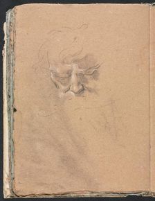 Verona Sketchbook: Male head (page 80), 1760. Creator: Francesco Lorenzi (Italian, 1723-1787)