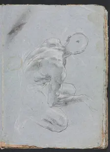 Verona Sketchbook: Male nude from back (page 9), 1760. Creator: Francesco Lorenzi (Italian, 1723-1787)