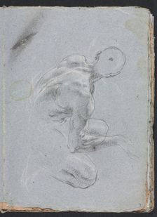 Verona Sketchbook: Male nude from back (page 9), 1760. Creator: Francesco Lorenzi (Italian, 1723-1787)