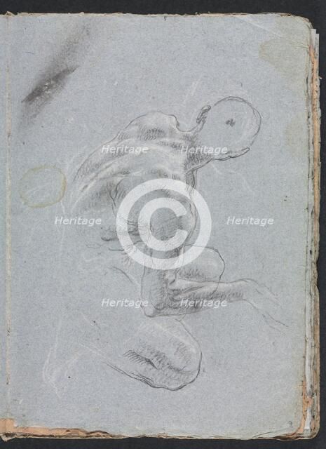 Verona Sketchbook: Male nude from back (page 9), 1760. Creator: Francesco Lorenzi (Italian, 1723-1787).