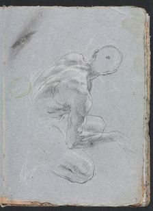 Verona Sketchbook: Male nude from back (page 9), 1760. Creator: Francesco Lorenzi (Italian, 1723-1787)