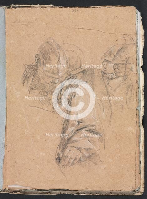 Verona Sketchbook: Soldiers (page 73), 1760. Creator: Francesco Lorenzi (Italian, 1723-1787).