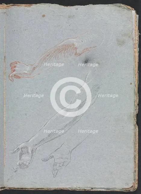 Verona Sketchbook: Study of hands and arms (page 29), 1760. Creator: Francesco Lorenzi (Italian, 1723-1787).