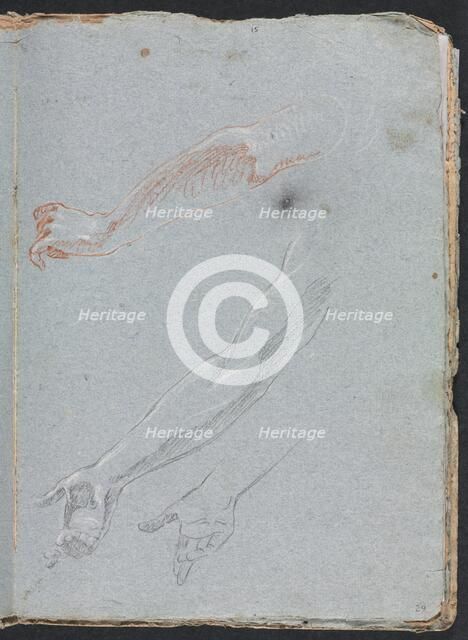 Verona Sketchbook: Study of hands and arms (page 29), 1760. Creator: Francesco Lorenzi (Italian, 1723-1787).