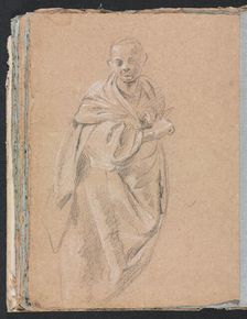 Verona Sketchbook: Standing monk (page 52), 1760. Creator: Francesco Lorenzi (Italian, 1723-1787)