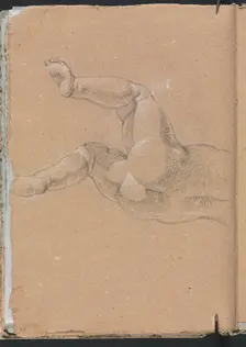 Verona Sketchbook: Putto (lower half of body) (page 24), 1760. Creator: Francesco Lorenzi (Italian, 1723-1787)