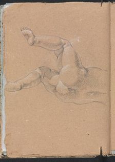 Verona Sketchbook: Putto (lower half of body) (page 24), 1760. Creator: Francesco Lorenzi (Italian, 1723-1787)