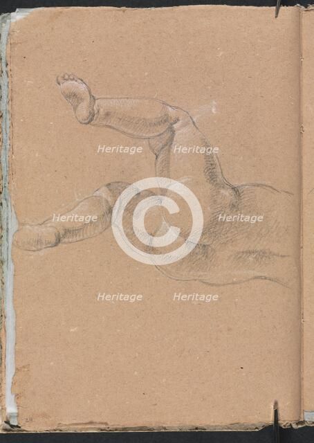 Verona Sketchbook: Putto (lower half of body) (page 24), 1760. Creator: Francesco Lorenzi (Italian, 1723-1787).