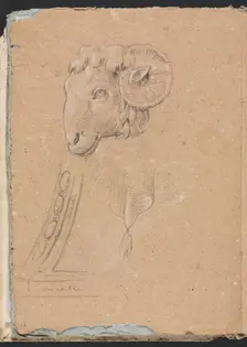 Verona Sketchbook: Ram's head (page12), 1760. Creator: Francesco Lorenzi (Italian, 1723-1787)
