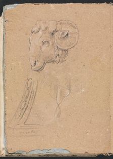 Verona Sketchbook: Ram's head (page12), 1760. Creator: Francesco Lorenzi (Italian, 1723-1787)