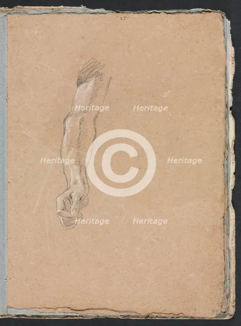 Verona Sketchbook: Right arm and hand (page 49), 1760. Creator: Francesco Lorenzi (Italian, 1723-1787).