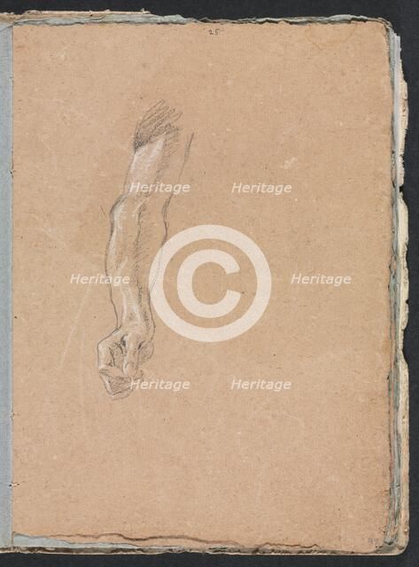 Verona Sketchbook: Right arm and hand (page 49), 1760. Creator: Francesco Lorenzi (Italian, 1723-1787).