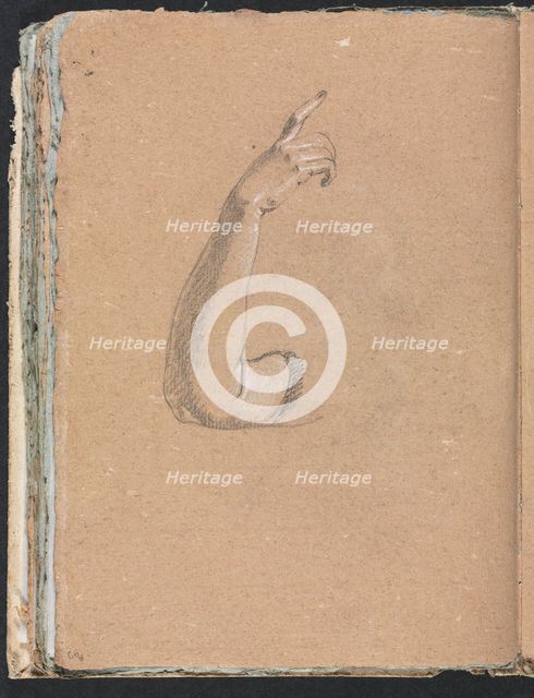 Verona Sketchbook: Right arm and hand (page 66), 1760. Creator: Francesco Lorenzi (Italian, 1723-1787).